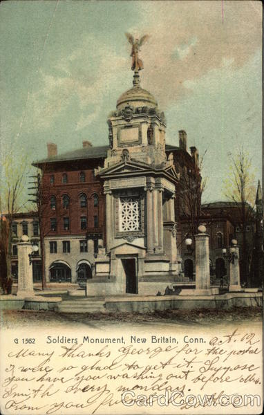 Street View of Soldiers Monument New Britain Connecticut