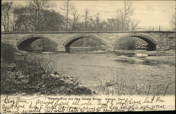 Norwalk River and New Canaan Bridge Connecticut