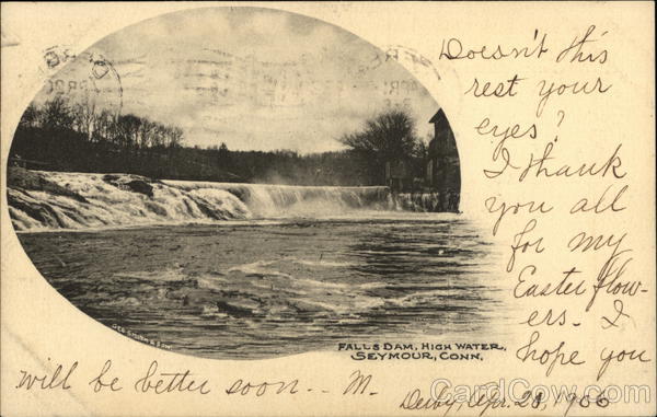 Falls Dam, High Water Seymour Connecticut