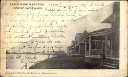 Beach Park Memoris, Looking Westward Clinton Beach, CT Postcard Postcard Postcard
