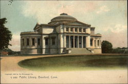 Street View of Public Library Postcard