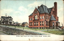 Bristol High School and School Visitors House Postcard
