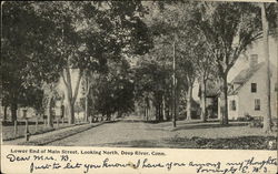 Lower End of Main Street, Looking North Deep River, CT Postcard Postcard Postcard