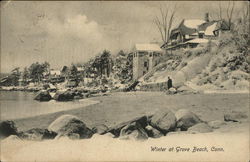 Winter at Grove Beach, Conn. Connecticut Postcard Postcard Postcard