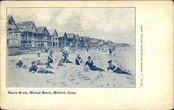 Beach Scene, Walnut Beach Postcard