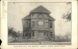 Memorial Hall and Bradley Library Postcard