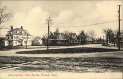 Looking Down East Avenue Postcard