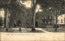 Town Hall and Library Portland, CT Postcard Postcard Postcard