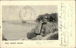 View of Pier, Short Beach Postcard