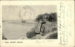 View of Pier, Short Beach Branford, CT Postcard Postcard Postcard