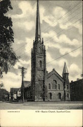 Street View of Baptist Church Postcard