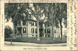 Street View of High School Postcard