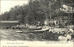 Boat Landing, Electric Park - Highland Lake Winsted, CT Postcard Postcard Postcard