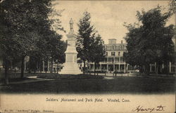 Soldiers' Monument and Park Hotel. Winsted, CT Postcard Postcard Postcard