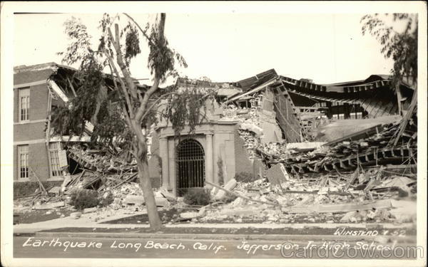 Jefferson Junior High School after Earthquake Long Beach California