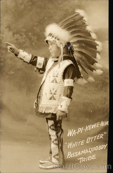 Wa-Pi-Kewe-Nik White Otter Passamaquoddy Tribe Native Americana