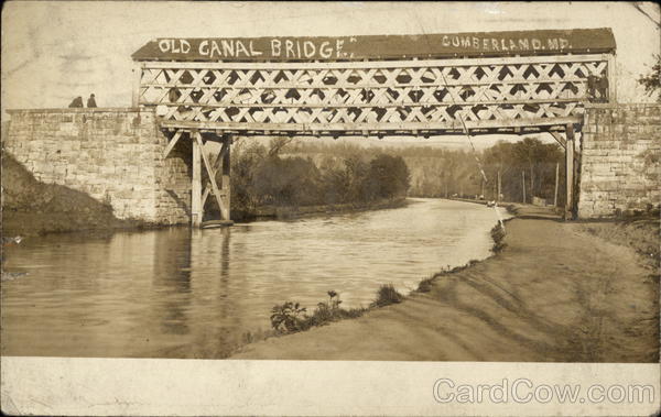 Water View of Old Canal Bridge Cumberland Maryland