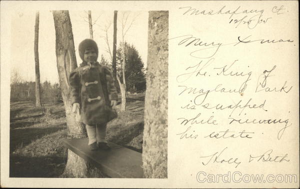 Snapshort of Girl on Bench Mashapaug Connecticut