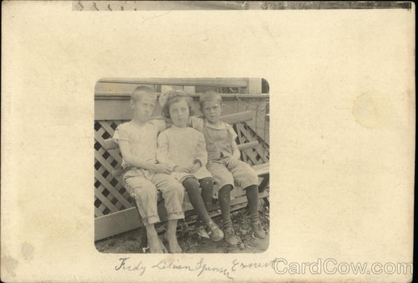 Three Children on Bench
