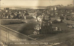 Aerial View of Town Looking SW from High School Postcard