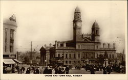 Cross and Town Hall Paisley, Scotland Postcard Postcard Postcard