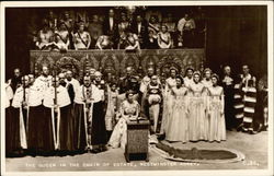 The Queen on the Chair of Estate, Westminster Abbey London, England Postcard Postcard Postcard