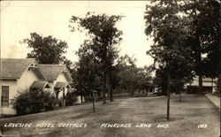 Lakeside Hotel Cottages, Pewaukee Lake Wisconsin Postcard Postcard Postcard