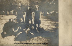 Wesley Grove Group of Girls "Returned from Swimming Pool" Postcard