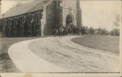 Band Gathered Outside a Church WWI 1916 Braintree, MA Postcard Postcard Postcard
