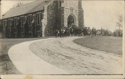 Band Gathered Outside a Church WWI 1916 Postcard