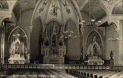 Interior St Joseph's Church Manteno, IL Postcard Postcard Postcard