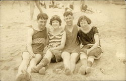 Couples At Beach Milford, CT Postcard Postcard Postcard