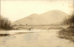 Naugatuck Valley Bridge with Mountain Background Postcard