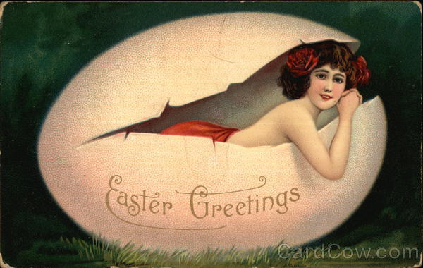 Woman in Easter Egg - Easter Greetings Eggs