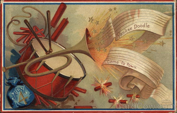 Drum and Trumpet with Fireworks 4th of July