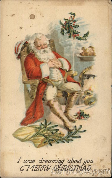 Santa Sleeping in Chair Santa Claus