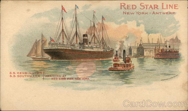 Red Star Line, New York--Antwerp Boats, Ships