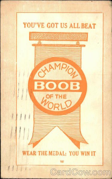 Champion Boob of the World Medal Comic, Funny