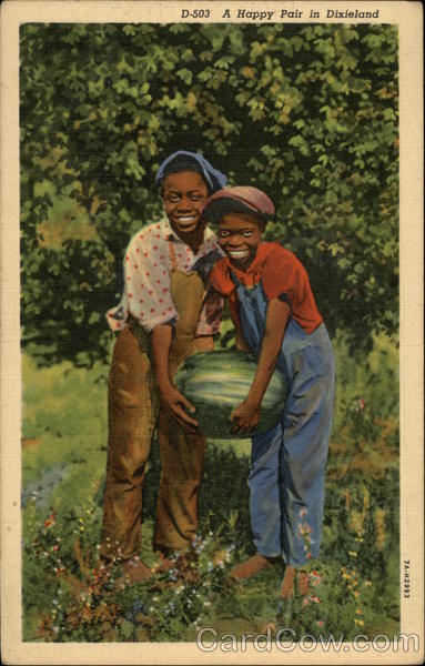 A Happy Pair in Dixieland: Children with Watermelon