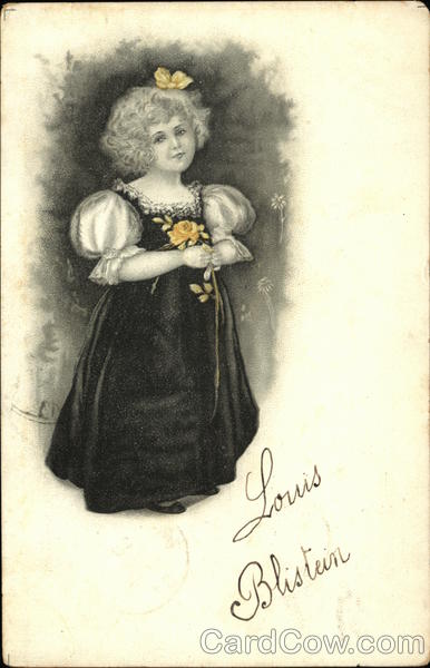 Little Girl Holding a Yellow Rose Children