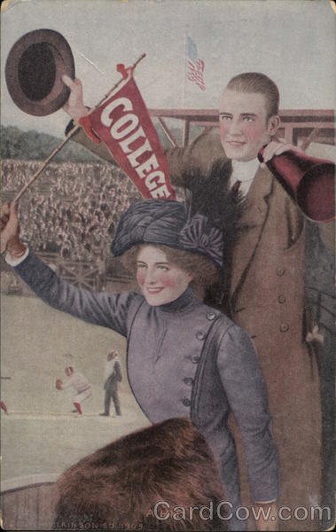 College Couple Cheering on the Baseball Team Couples
