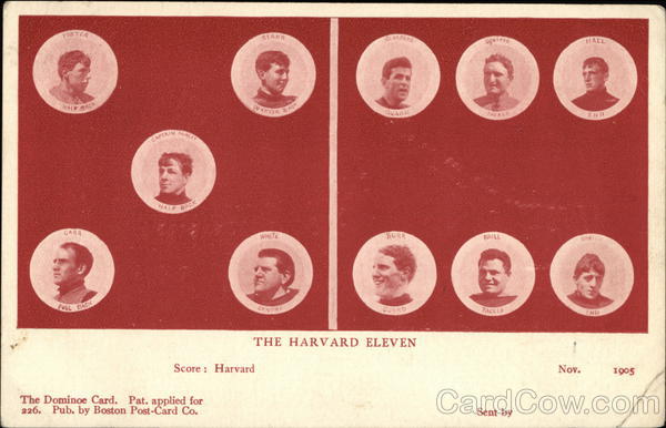 Harvard University 1905 Football Starting Roster Universities
