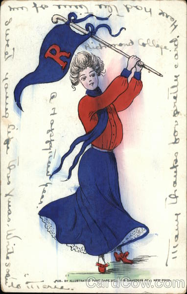 Richmond College - College Girl with Flag Virginia