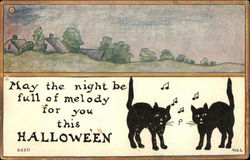 May the night be full of melody for you this Halloween Postcard Postcard Postcard