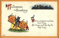 Halloween Greeting Postcard Postcard Postcard
