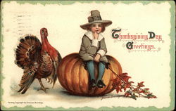Thanksgiving Day Greetings Children Postcard Postcard Postcard