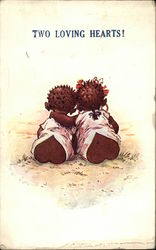 Two Loving Hearts! Black Americana Postcard Postcard Postcard