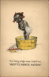 Black Child Bathing in Washbucket Black Americana Postcard Postcard Postcard