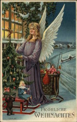 Angel with Christmas Tree and Toys Angel with Christmas Tree and Toys