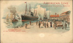 S.S. Westernland at the Liverpool Landing Stage Postcard